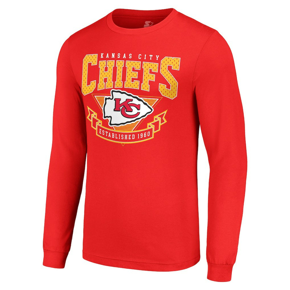Kansas City Chiefs Starter '80s Inspired Team Logo Long Sleeve T-Shirt Red | NFL
