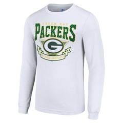 Green Bay Packers Starter '80s Inspired Team Logo Long Sleeve T-Shirt White | NFL