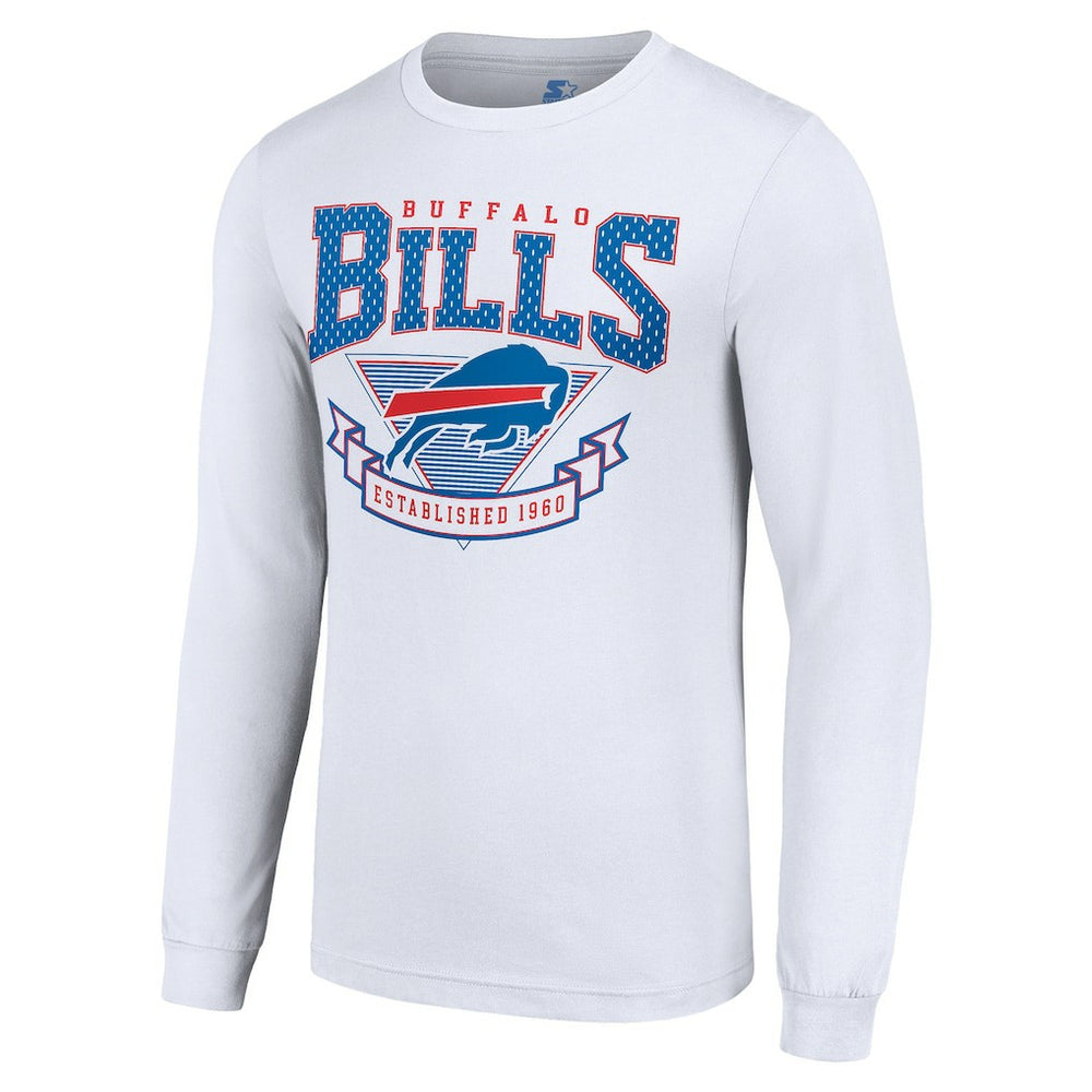 Buffalo Bills Starter '80s Inspired Team Logo Long Sleeve T-Shirt White | NFL