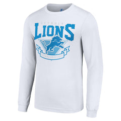 Detroit Lions Starter '80s Inspired Team Logo Long Sleeve T-Shirt White | NFL