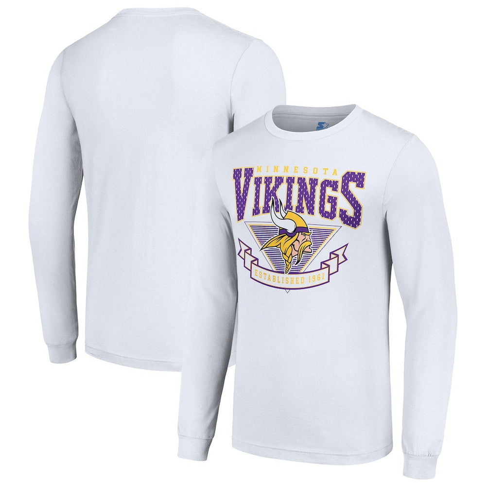 Minnesota Vikings Starter '80s Inspired Team Logo Long Sleeve T-Shirt White | NFL