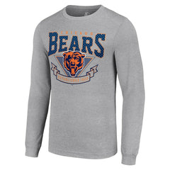 Chicago Bears Starter '80s Inspired Team Logo Long Sleeve T-Shirt Heather Gray | NFL