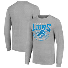 Detroit Lions Starter '80s Inspired Team Logo Long Sleeve T-Shirt Heather Gray | NFL