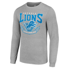 Detroit Lions Starter '80s Inspired Team Logo Long Sleeve T-Shirt Heather Gray | NFL