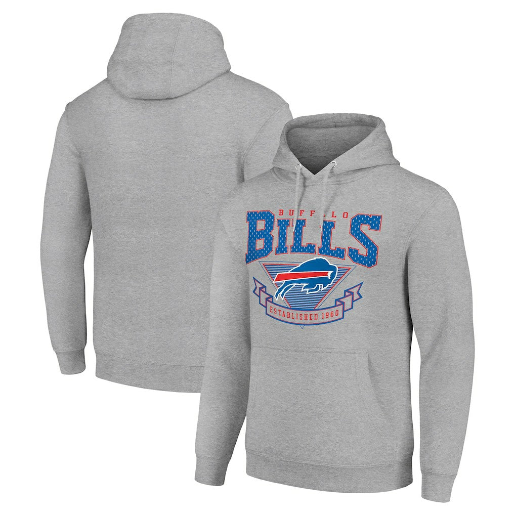 Buffalo Bills Starter ‘80s Inspired Pullover Hoodie Heather Gray | NFL