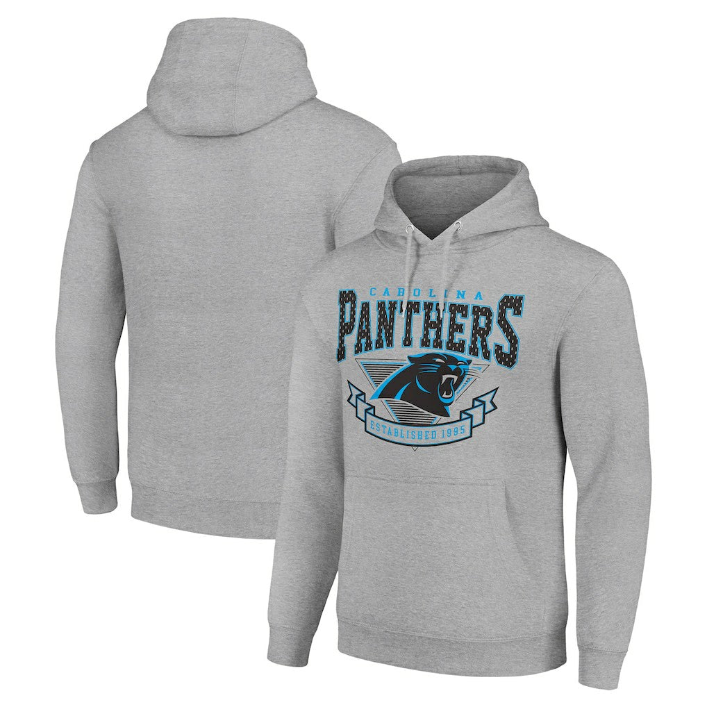 Carolina Panthers Starter ‘80s Inspired Pullover Hoodie Heather Gray | NFL