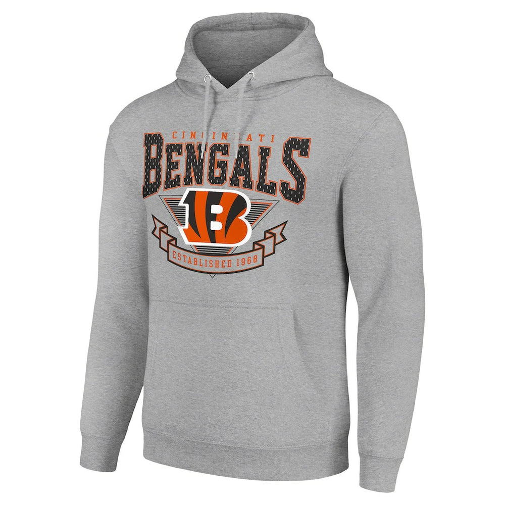 Cincinnati Bengals Starter ‘80s Inspired Pullover Hoodie Heather Gray | NFL