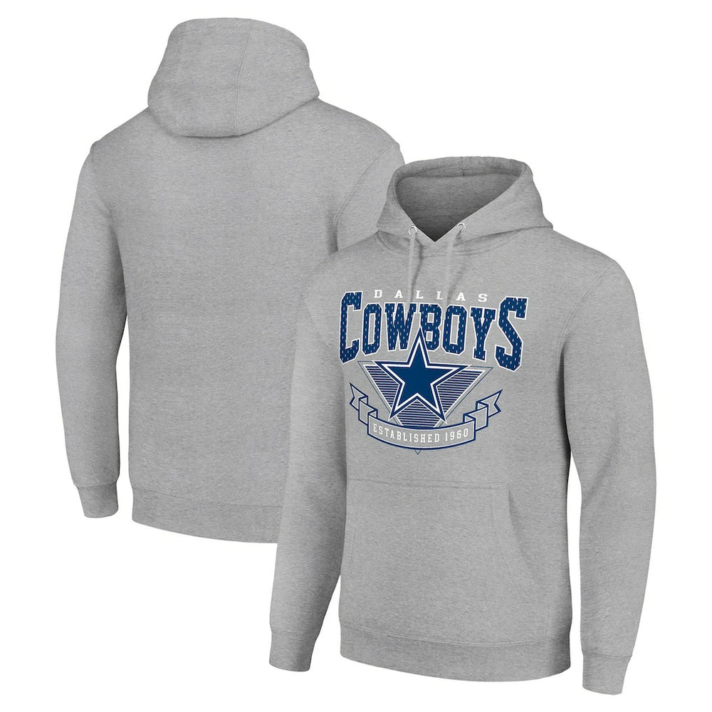 Dallas Cowboys Starter ‘80s Inspired Pullover Hoodie Heather Gray | NFL
