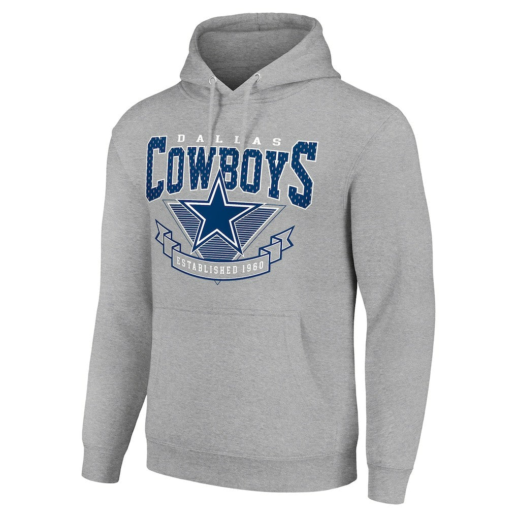 Dallas Cowboys Starter ‘80s Inspired Pullover Hoodie Heather Gray | NFL