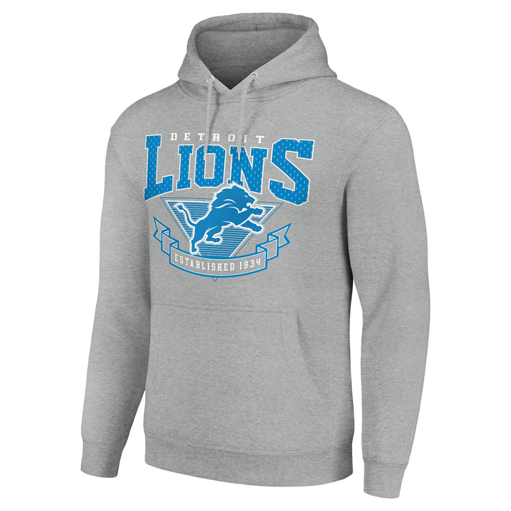 Detroit Lions Starter ‘80s Inspired Pullover Hoodie Heather Gray | NFL