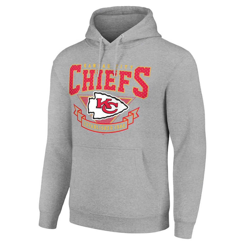 Kansas City Chiefs Starter ‘80s Inspired Pullover Hoodie Heather Gray | NFL