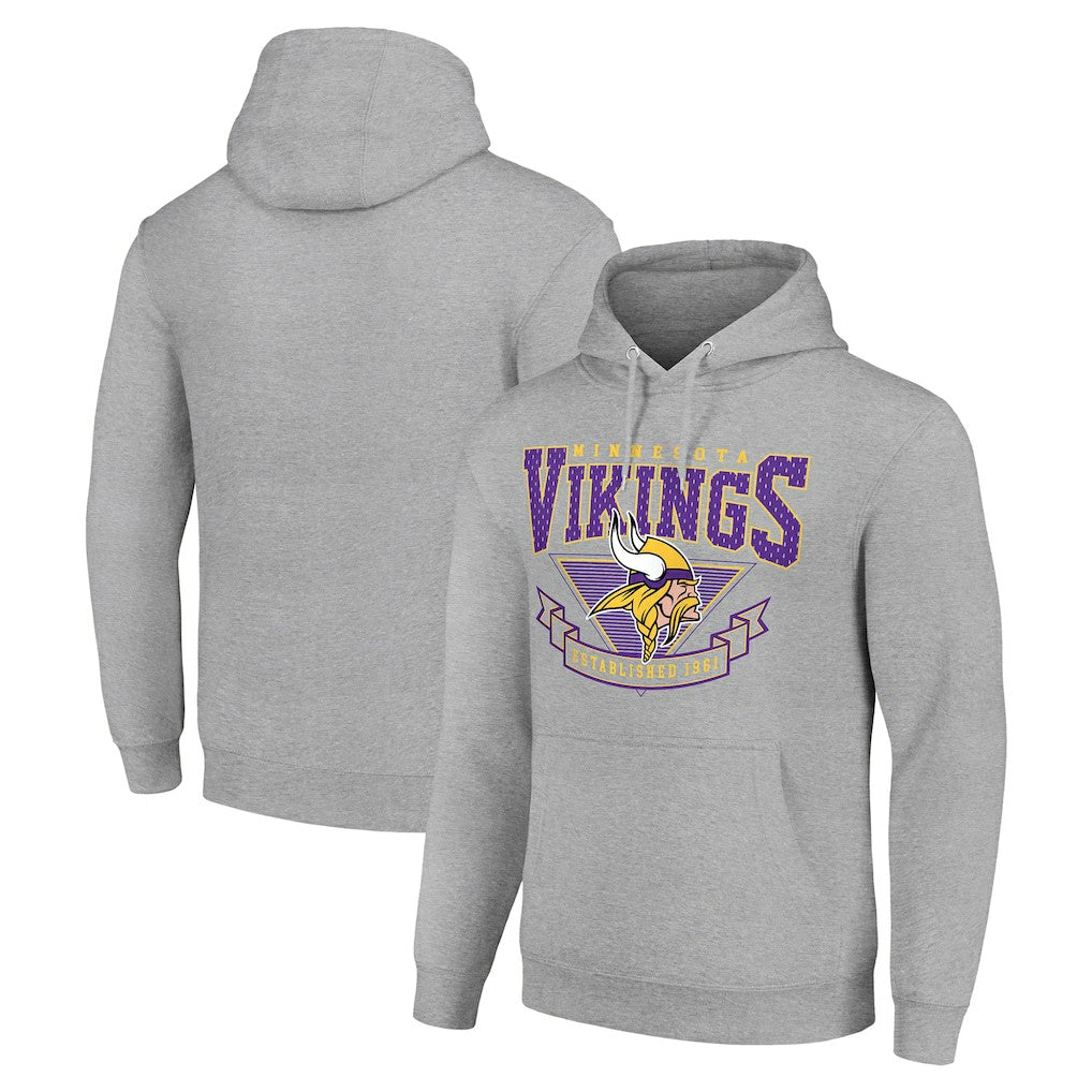 Minnesota Vikings Starter ‘80s Inspired Pullover Hoodie Heather Gray | NFL