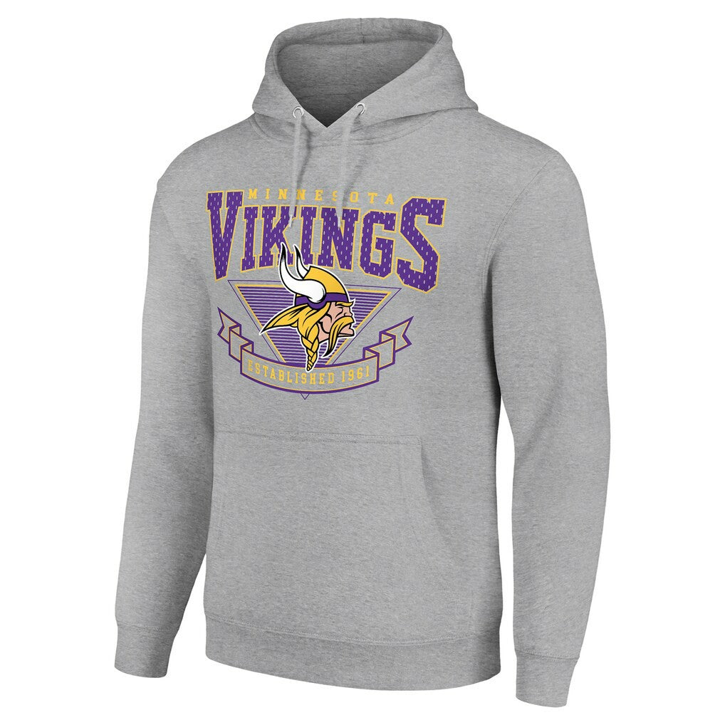 Minnesota Vikings Starter ‘80s Inspired Pullover Hoodie Heather Gray | NFL