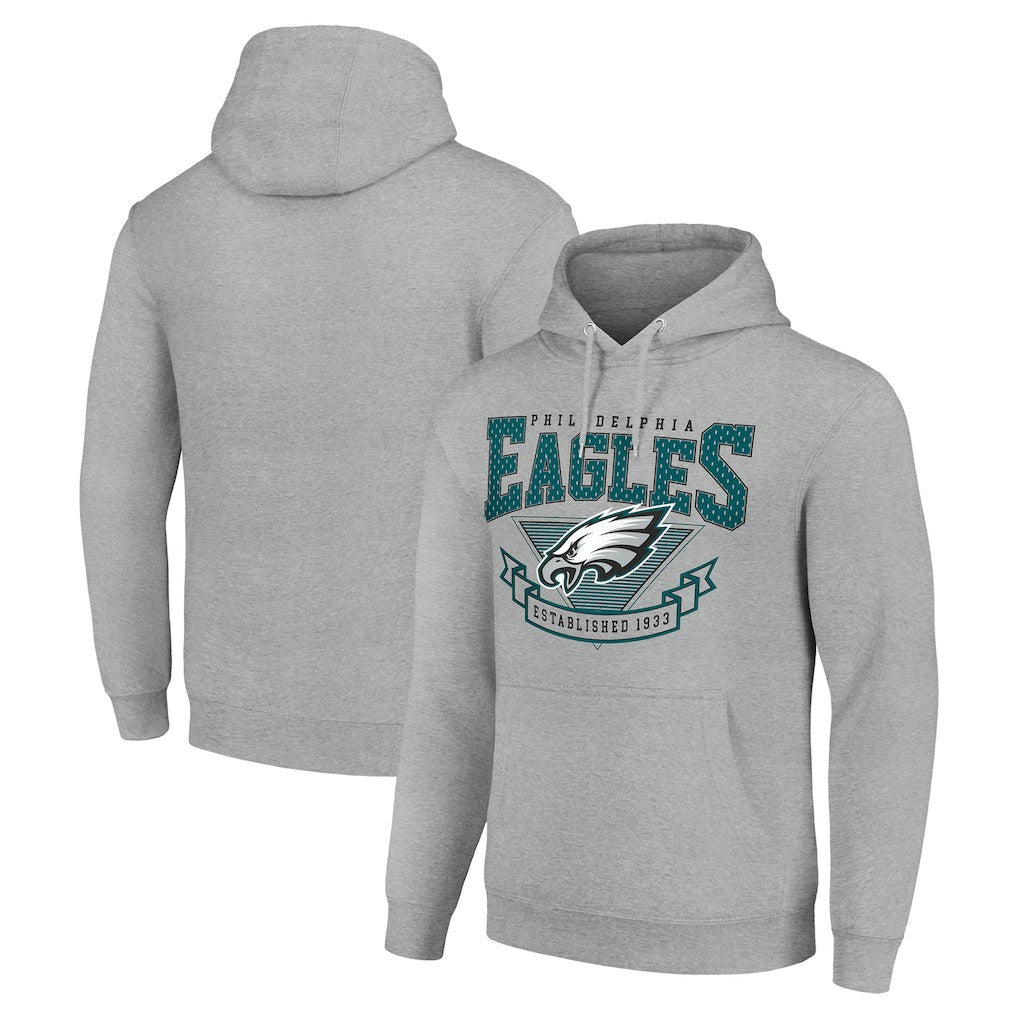 Philadelphia Eagles Starter ‘80s Inspired Pullover Hoodie Heather Gray | NFL