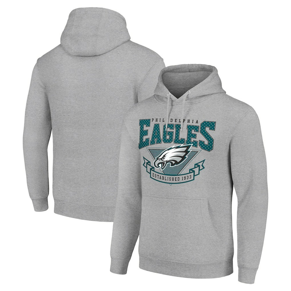 Philadelphia Eagles Starter ‘80s Inspired Pullover Hoodie Heather Gray | NFL