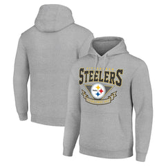 Pittsburgh Steelers Starter ‘80s Inspired Pullover Hoodie Heather Gray | NFL