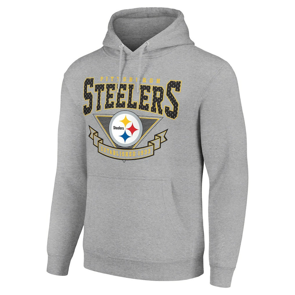 Pittsburgh Steelers Starter ‘80s Inspired Pullover Hoodie Heather Gray | NFL