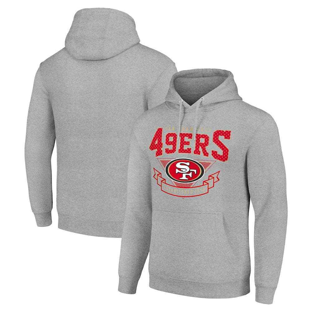 San Francisco 49ers Starter ‘80s Inspired Pullover Hoodie Heather Gray | NFL