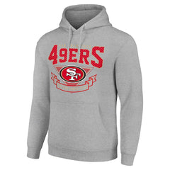 San Francisco 49ers Starter ‘80s Inspired Pullover Hoodie Heather Gray | NFL