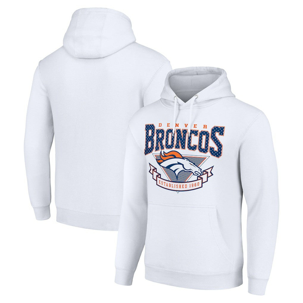 Denver Broncos Starter ‘80s Inspired Pullover Hoodie White | NFL