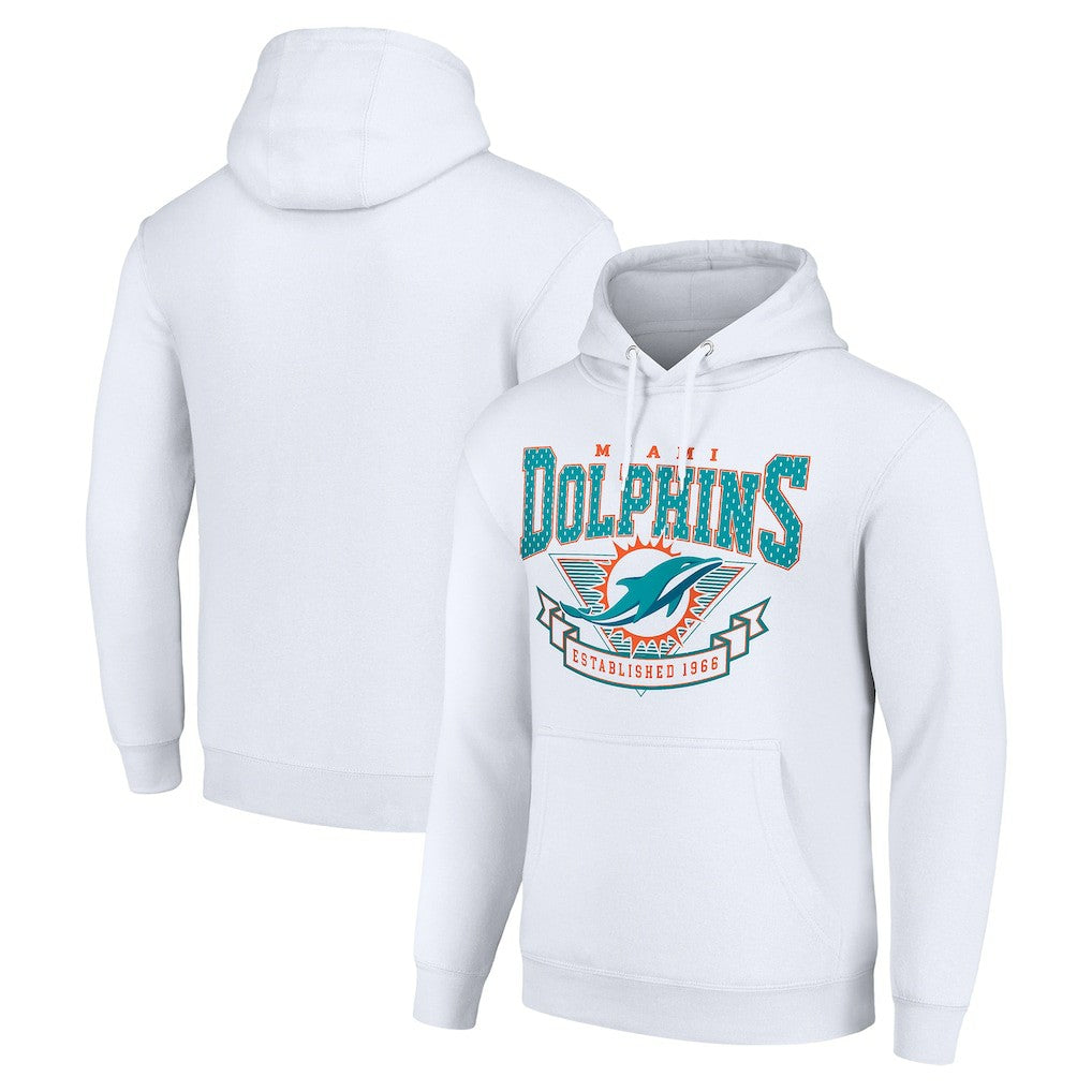 Miami Dolphins Starter ‘80s Inspired Pullover Hoodie White | NFL