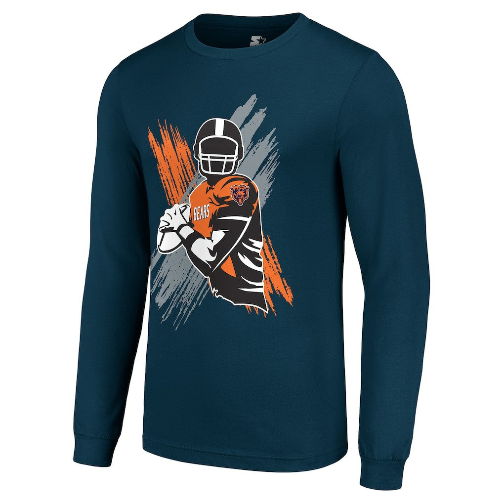 Chicago Bears Starter Player X Logo Graphic Long Sleeve T-Shirt Navy | NFL