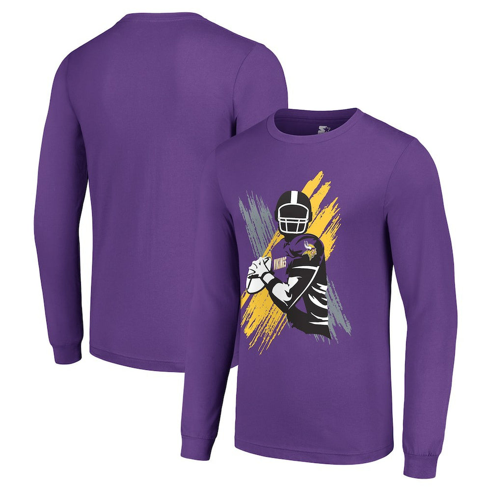 Minnesota Vikings Starter Player X Logo Graphic Long Sleeve T-Shirt Purple | NFL