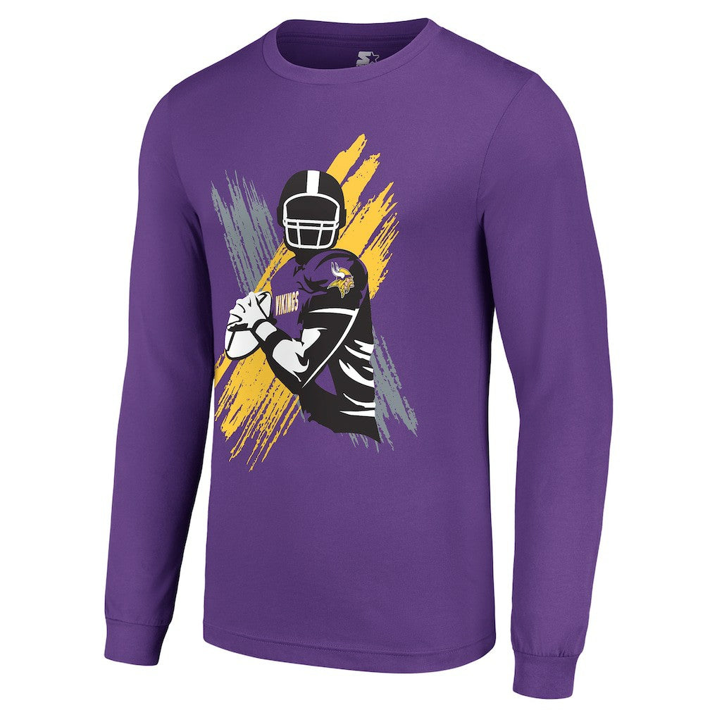 Minnesota Vikings Starter Player X Logo Graphic Long Sleeve T-Shirt Purple | NFL