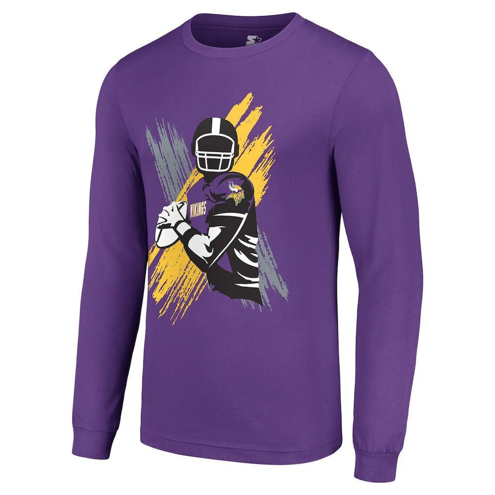 Minnesota Vikings Starter Player X Logo Graphic Long Sleeve T-Shirt Purple | NFL