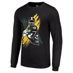 Green Bay Packers Starter Player X Logo Graphic Long Sleeve T-Shirt Black | NFL