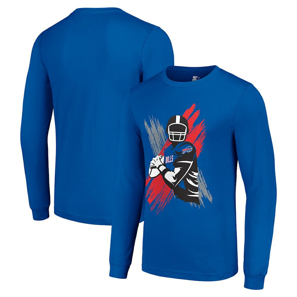 Buffalo Bills Starter Player X Logo Graphic Long Sleeve T-Shirt Royal | NFL