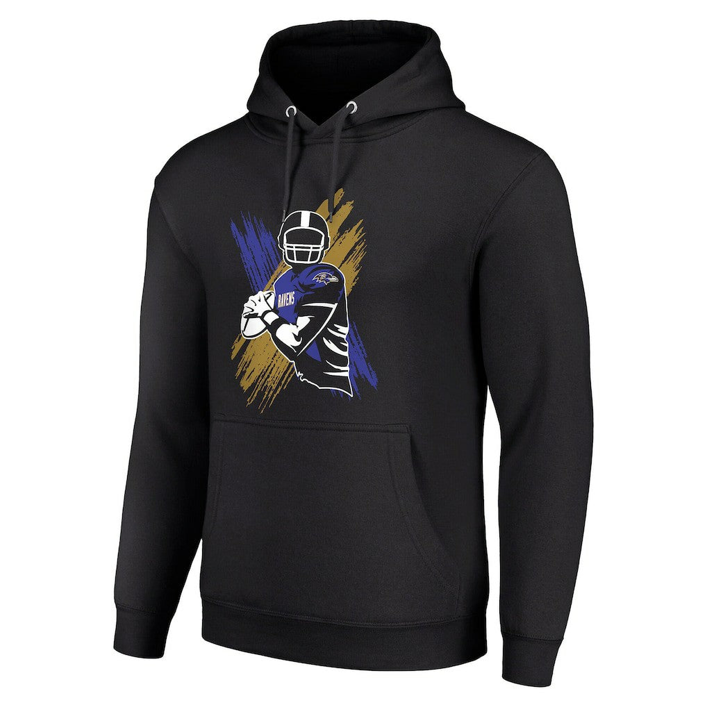 Baltimore Ravens Starter Player X Fleece Pullover Hoodie Black | NFL