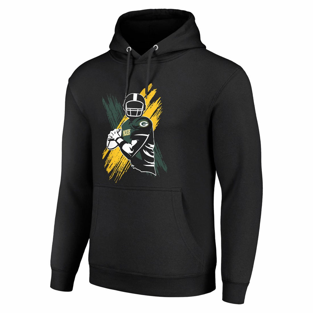 Green Bay Packers Starter Player X Fleece Pullover Hoodie Black | NFL