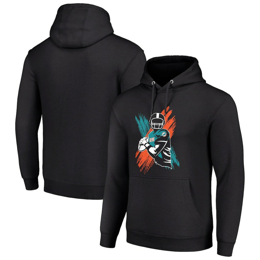 Miami Dolphins Starter Player X Fleece Pullover Hoodie Black | NFL