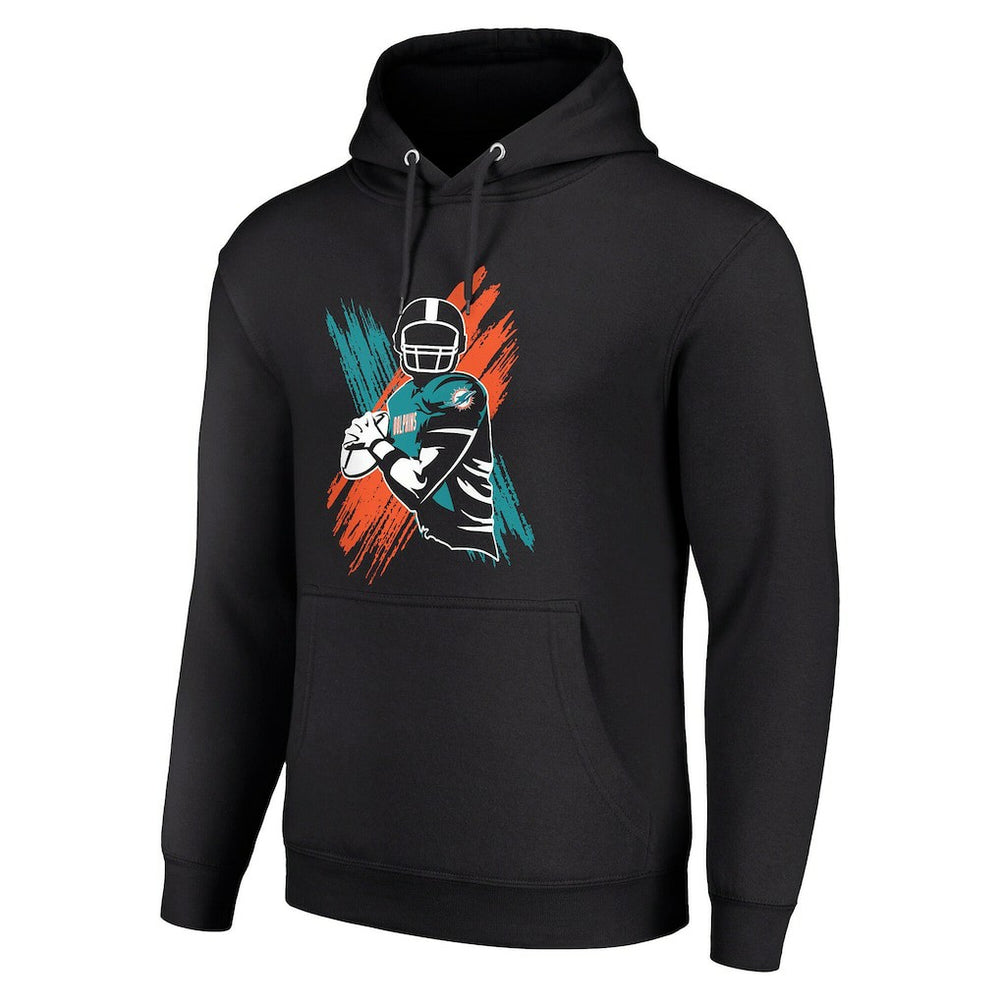 Miami Dolphins Starter Player X Fleece Pullover Hoodie Black | NFL