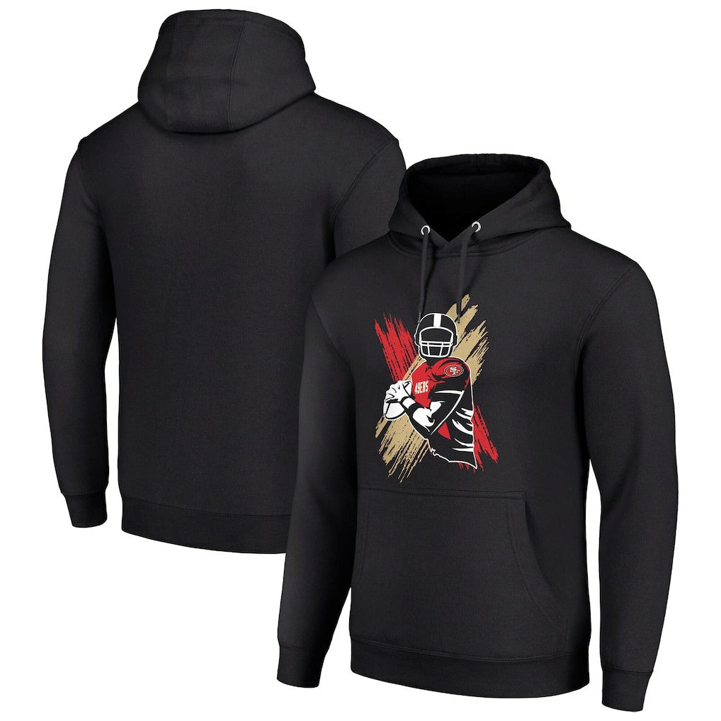 San Francisco 49ers Starter Player X Fleece Pullover Hoodie Black | NFL