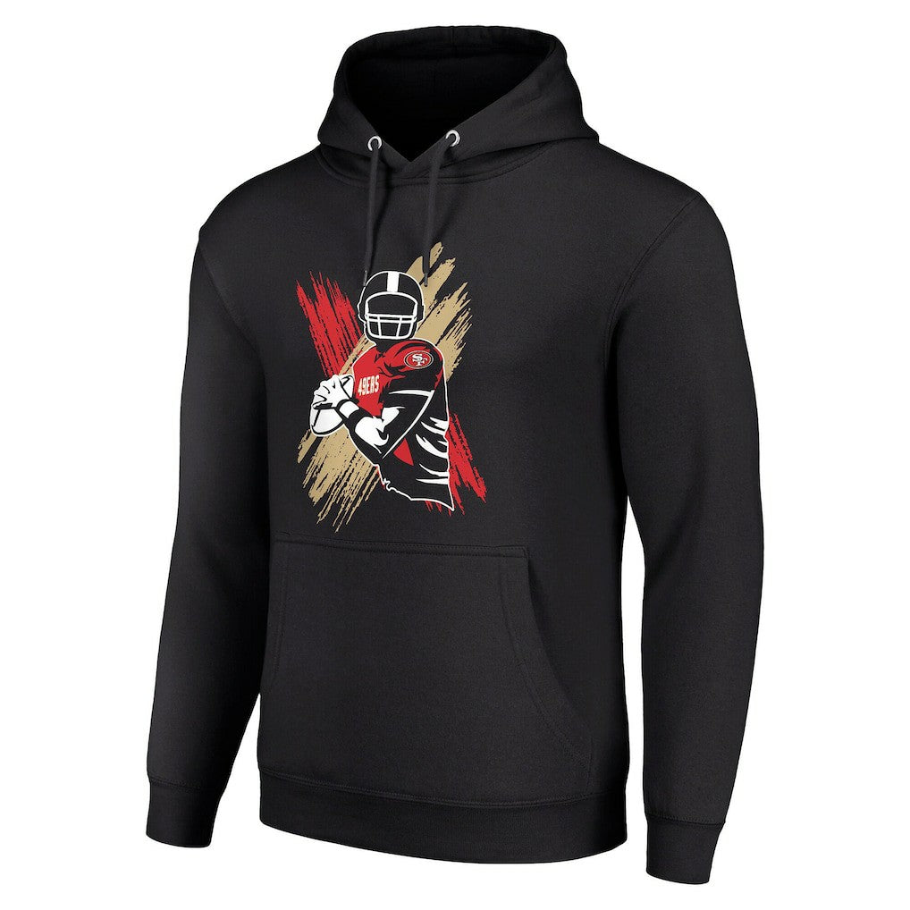 San Francisco 49ers Starter Player X Fleece Pullover Hoodie Black | NFL