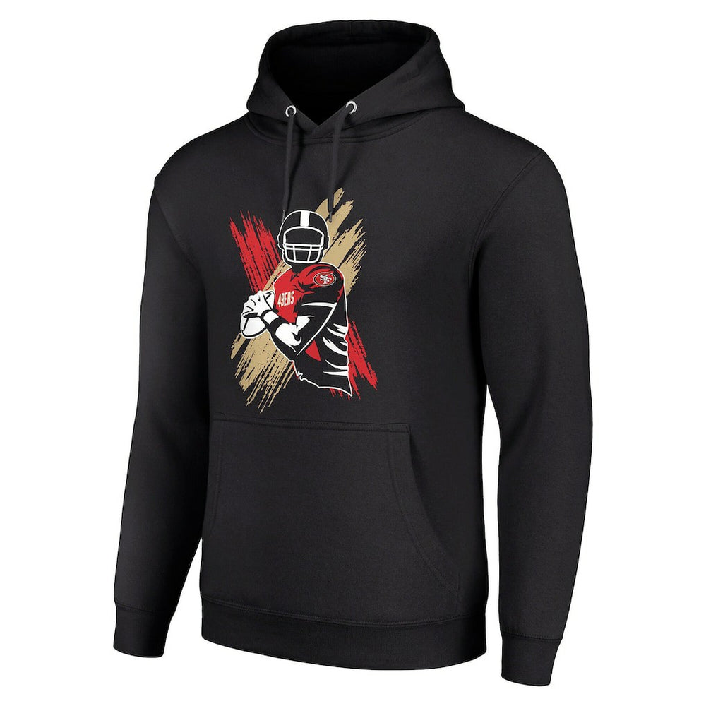 San Francisco 49ers Starter Player X Fleece Pullover Hoodie Black | NFL