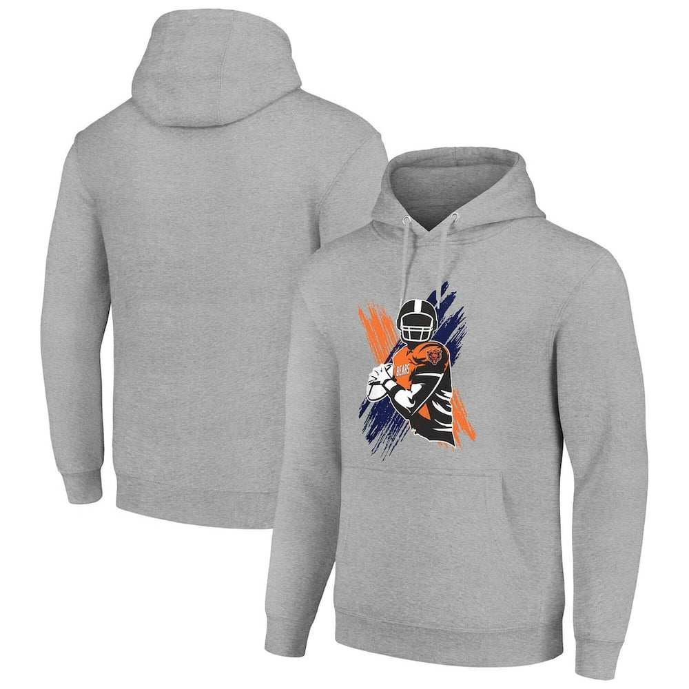 Chicago Bears Starter Player X Fleece Pullover Hoodie Heather Gray | NFL