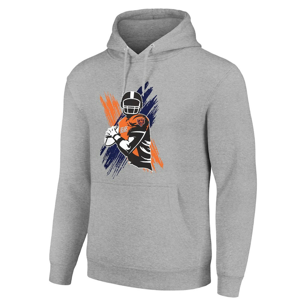 Chicago Bears Starter Player X Fleece Pullover Hoodie Heather Gray | NFL