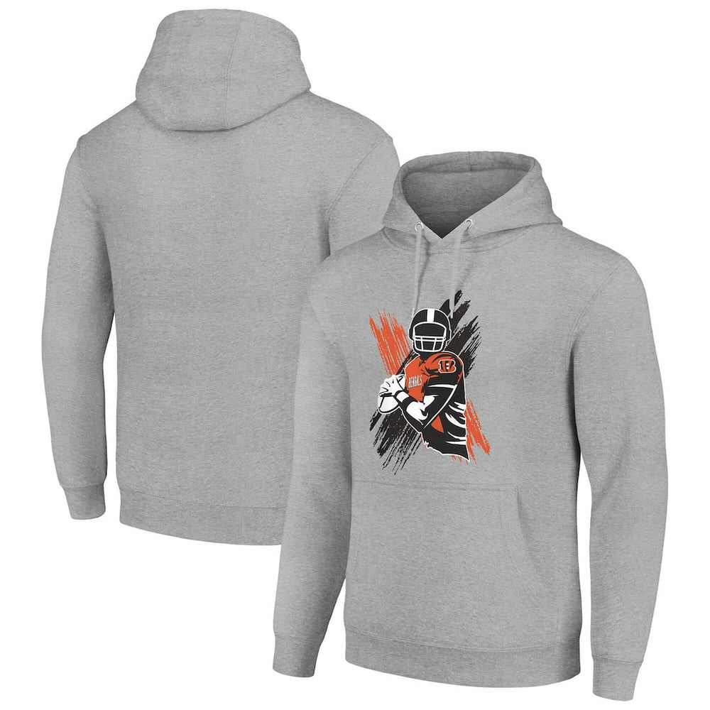 Cincinnati Bengals Starter Player X Fleece Pullover Hoodie Heather Gray | NFL