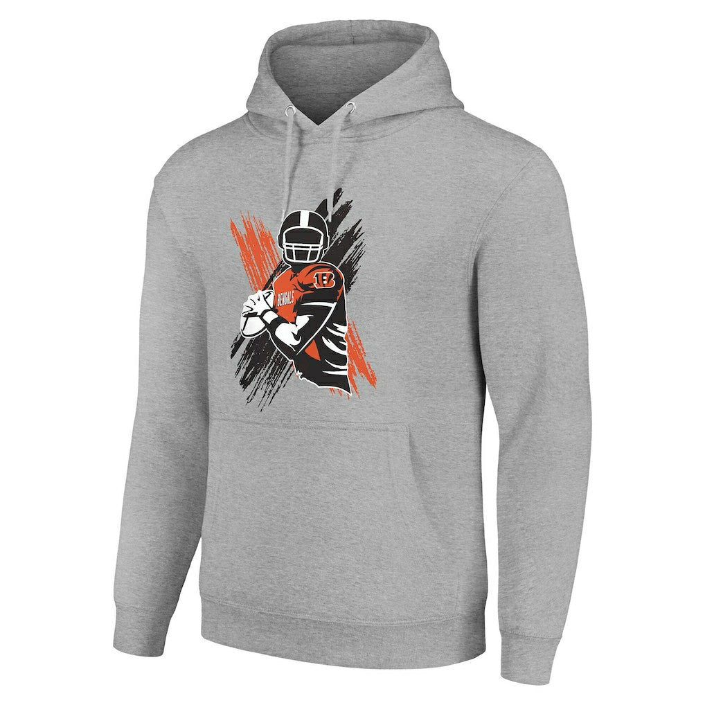 Cincinnati Bengals Starter Player X Fleece Pullover Hoodie Heather Gray | NFL