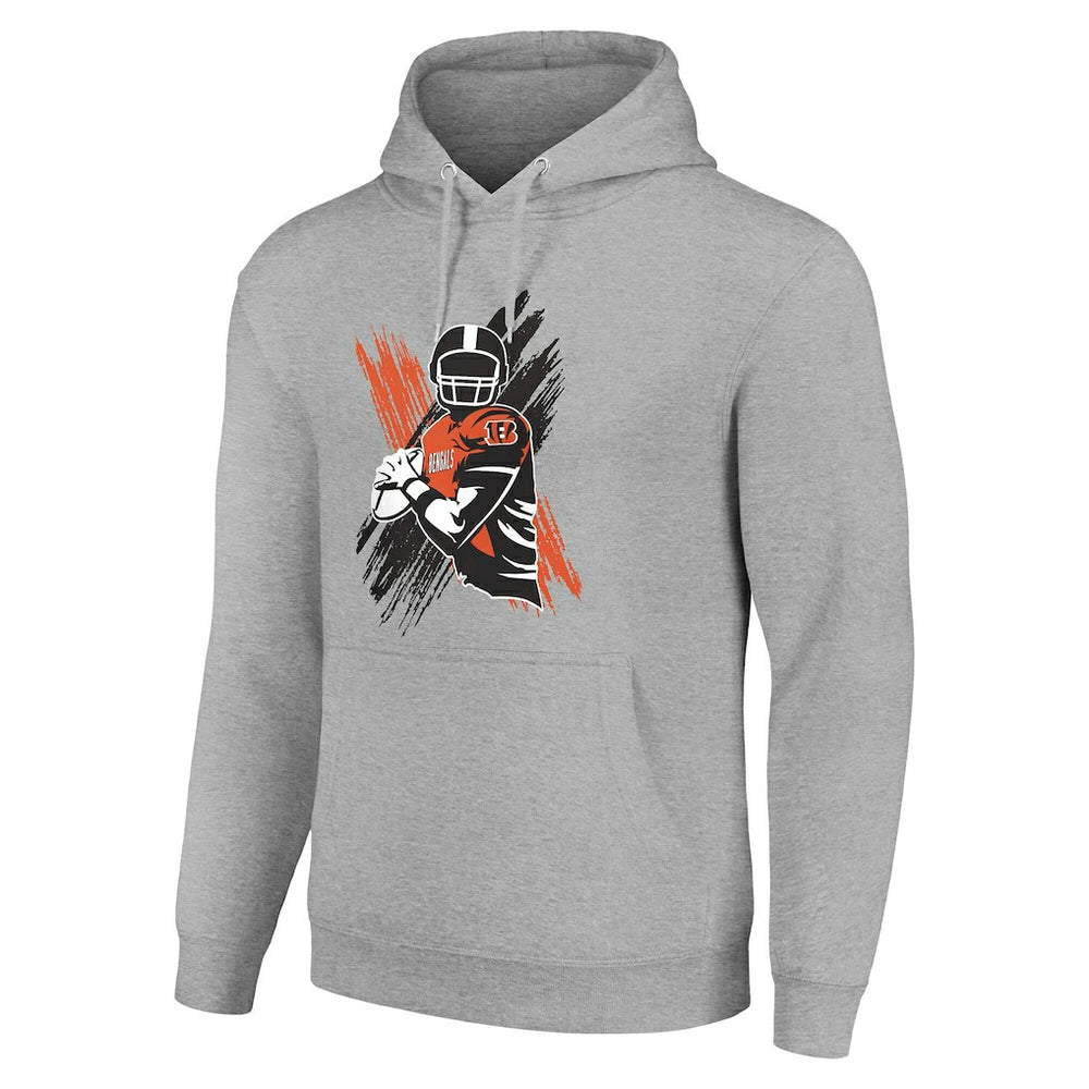 Cincinnati Bengals Starter Player X Fleece Pullover Hoodie Heather Gray | NFL