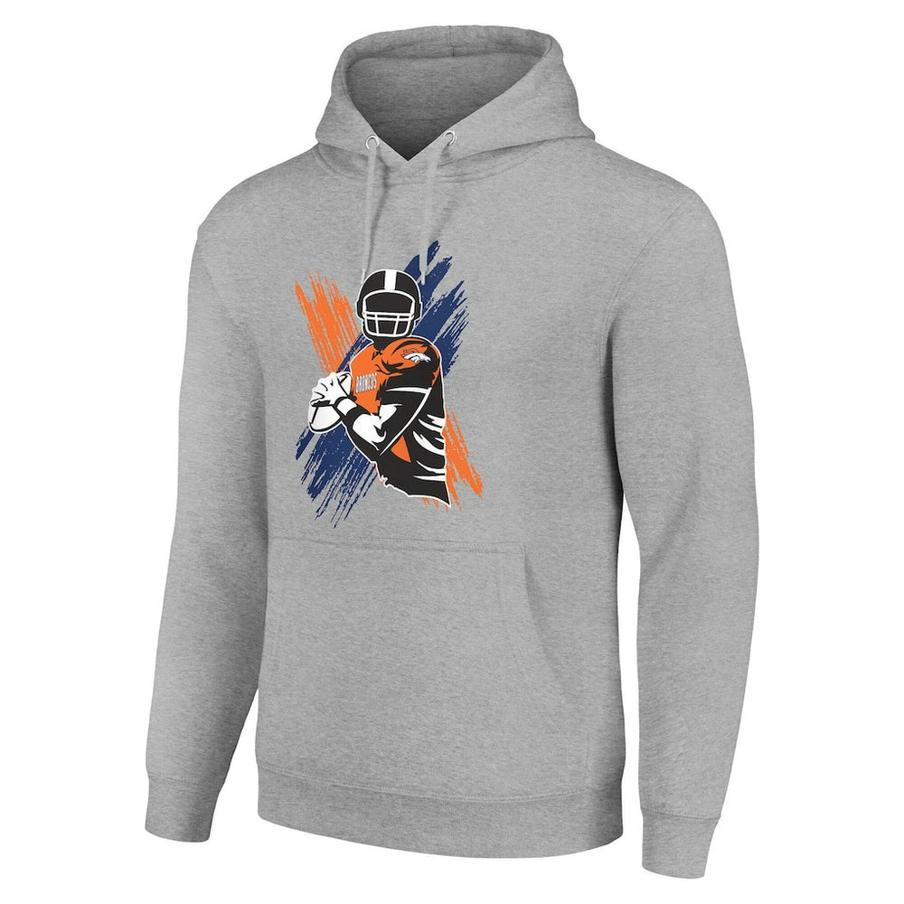 Denver Broncos Starter Player X Fleece Pullover Hoodie Heather Gray | NFL