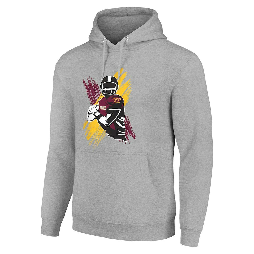 Washington Commanders Starter Player X Fleece Pullover Hoodie Heather Gray | NFL
