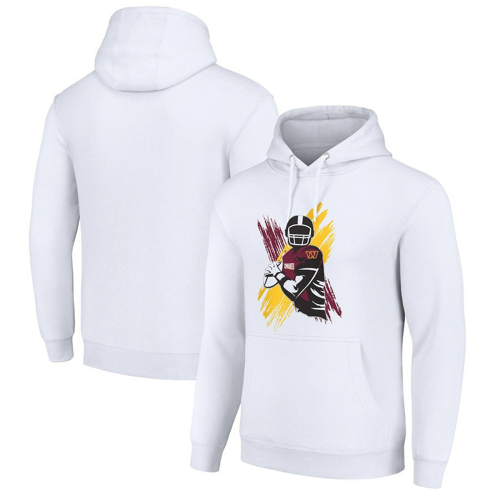 Washington Commanders Starter Player X Fleece Pullover Hoodie White | NFL