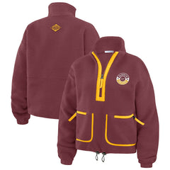 Washington Commanders WEAR by Erin Andrews Women's Polar Fleece Half-Zip Jacket Burgundy | NFL