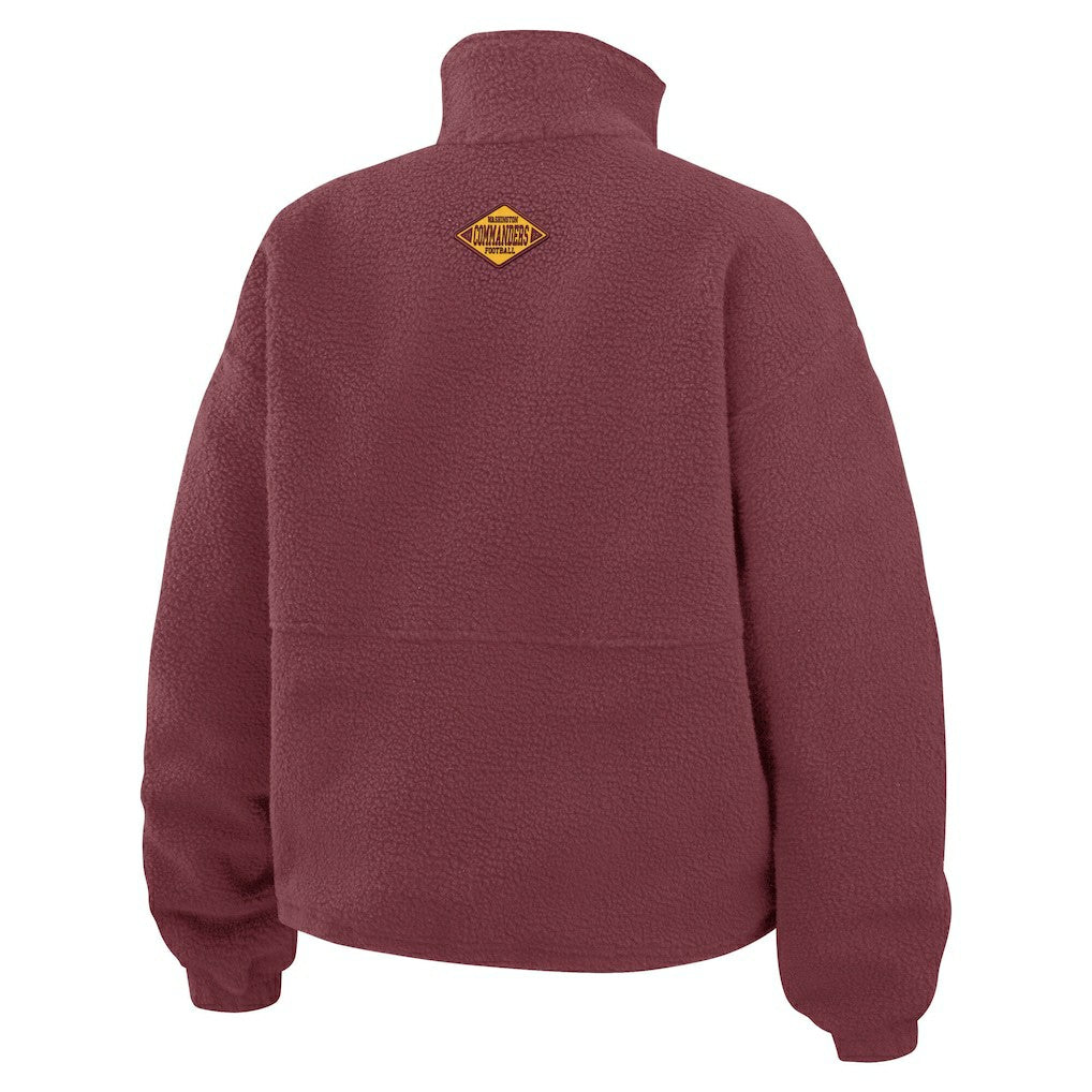 Washington Commanders WEAR by Erin Andrews Women's Polar Fleece Half-Zip Jacket Burgundy | NFL