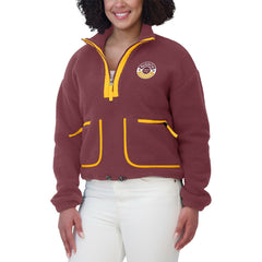 Washington Commanders WEAR by Erin Andrews Women's Polar Fleece Half-Zip Jacket Burgundy | NFL