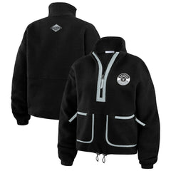 Las Vegas Raiders WEAR by Erin Andrews Women's Polar Fleece Half-Zip Jacket Black | NFL